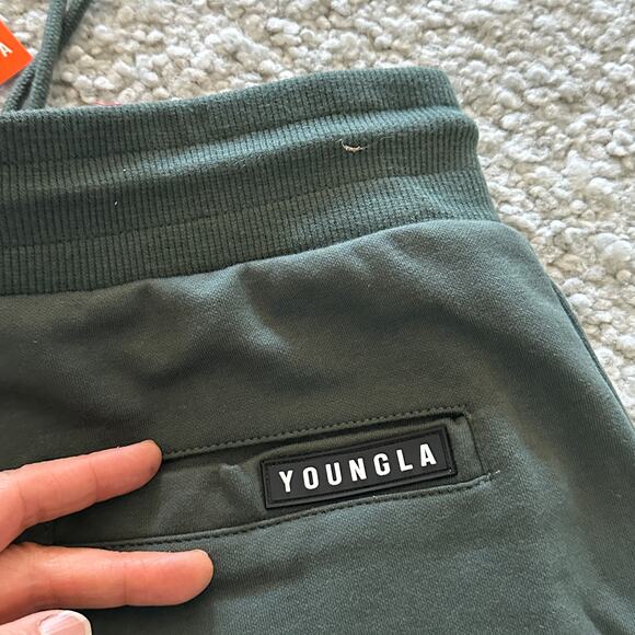 Men's YoungLA Gym Shorts L, Cotton, NWT ForestGreen - Picture 8 of 9